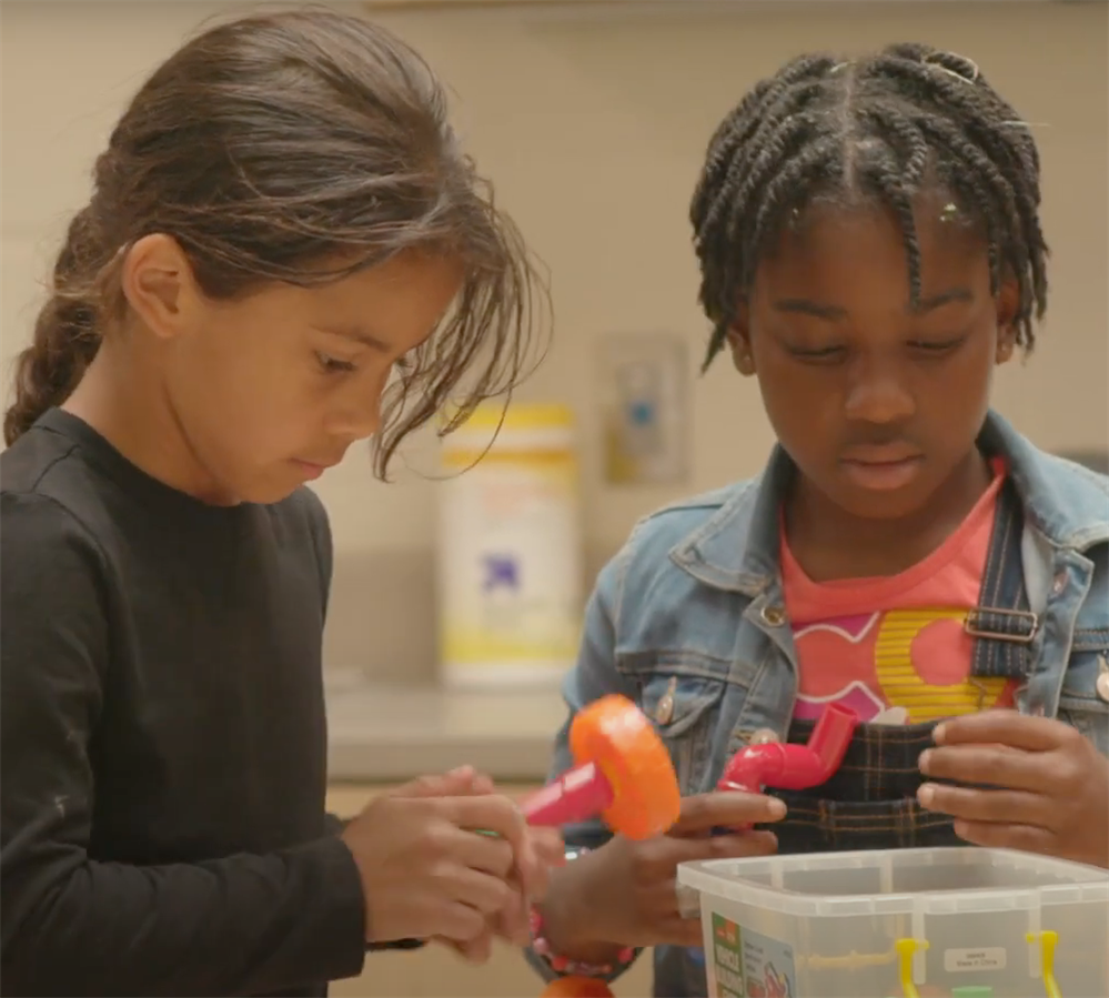  Evergreen Park Elementary students working on a hands-on project